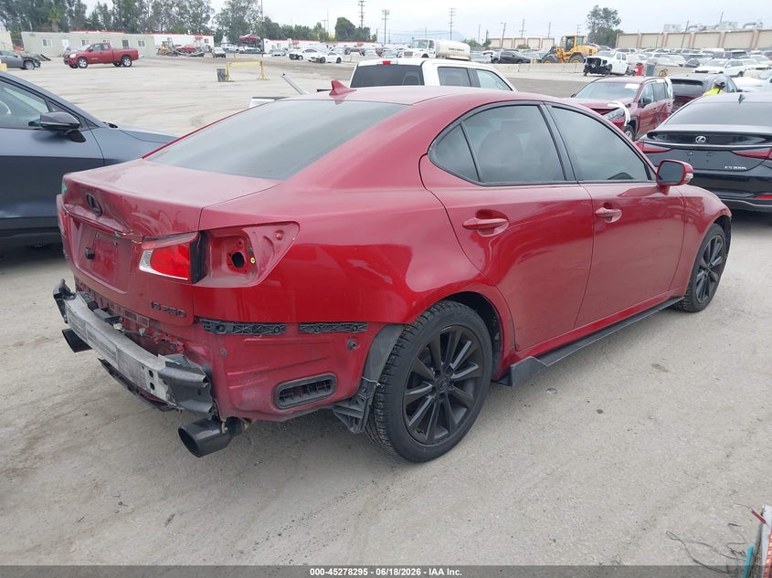 2009 Lexus Is 250 VIN JTHBK262695104823 IAAI salvage auction — REAR END, Salvage (California), sold $2,050 on 2026-07-30 (photo 4)