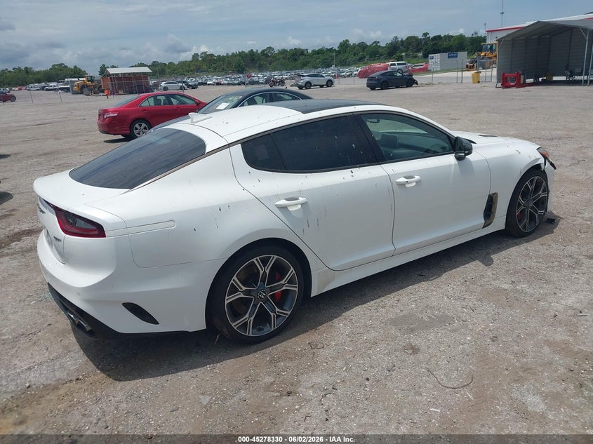 2018 Kia Stinger VIN KNAE45LC3J6036788 IAAI salvage auction — FRONT END, Salvage Title, sold $3,975 on 2026-08-01 (photo 4)