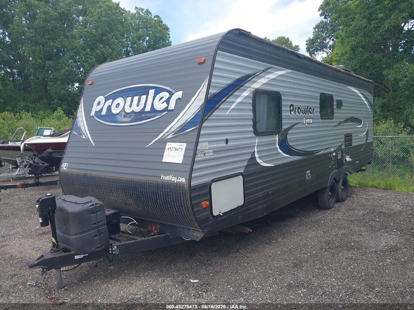2018 Heartland Prowler VIN 5SFPB2923JE351060 IAAI salvage auction — STORM DAMAGE, Clear (Michigan), sold $2,375 on 2026-07-26 (photo 2)