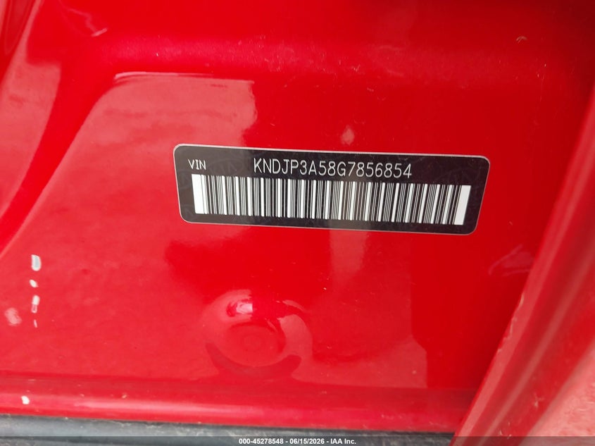 2016 Kia Soul VIN KNDJP3A58G7856854 IAAI salvage auction — FRONT END, Salvage (Texas), sold $475 on 2026-07-28 (photo 9)