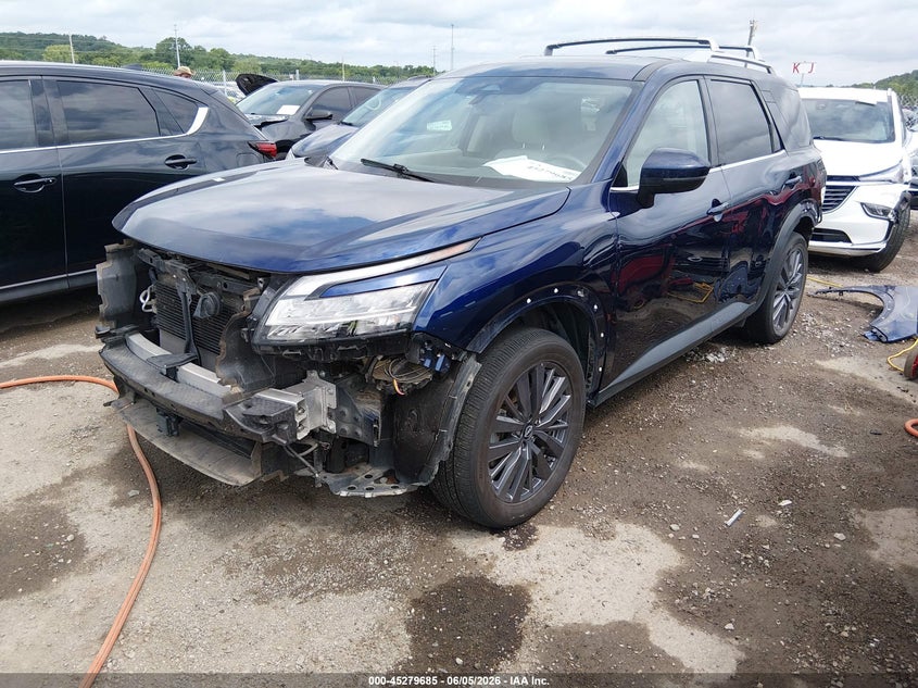 2023 Nissan Pathfinder VIN 5N1DR3CD7PC238830 IAAI salvage auction — REAR END, Salvage Title, sold $9,100 on 2026-08-01 (photo 2)