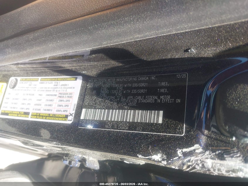 2026 Lexus Rx VIN 2T2BAMCA2TC131681 IAAI salvage auction — SIDE, Salvage (Massachusetts), sold $21,000 on 2026-07-30 (photo 9)