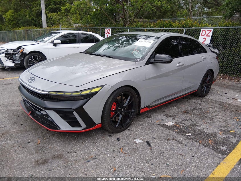 2025 Hyundai Elantra n VIN KMHLW4DK3SU025657 IAAI salvage auction — REAR END, Salvage Title, sold $11,700 on 2026-07-15 (photo 2)