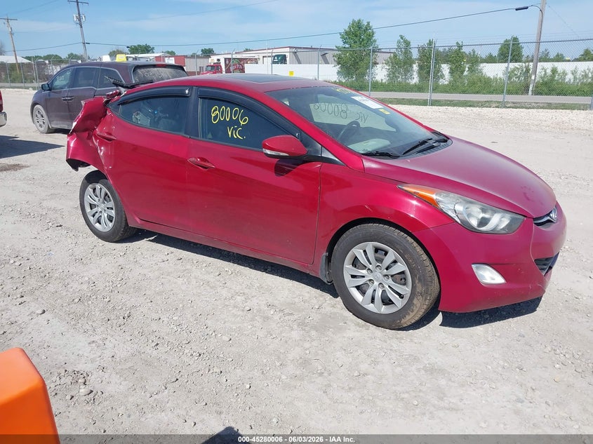 2013 Hyundai Elantra VIN KMHDH4AE4DU561260 IAAI salvage auction — REAR END, Salvage Title, sold $450 on 2026-07-09 (photo 1)