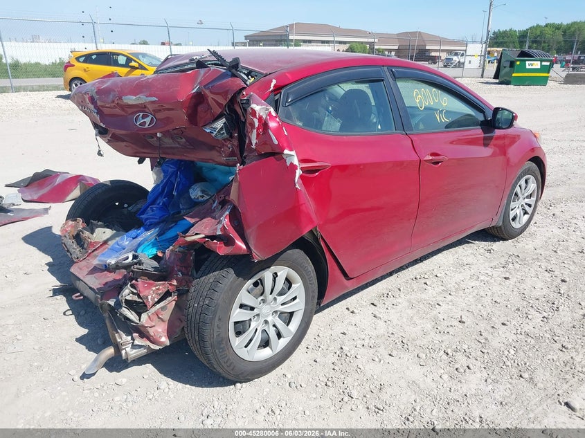 2013 Hyundai Elantra VIN KMHDH4AE4DU561260 IAAI salvage auction — REAR END, Salvage Title, sold $450 on 2026-07-09 (photo 4)