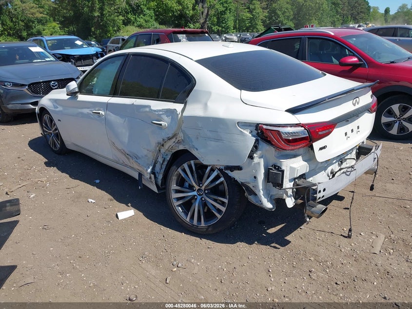 2020 Infiniti Q50 VIN JN1EV7AR7LM252275 IAAI salvage auction — REAR END, Salvage Title, sold $5,225 on 2026-07-14 (photo 3)