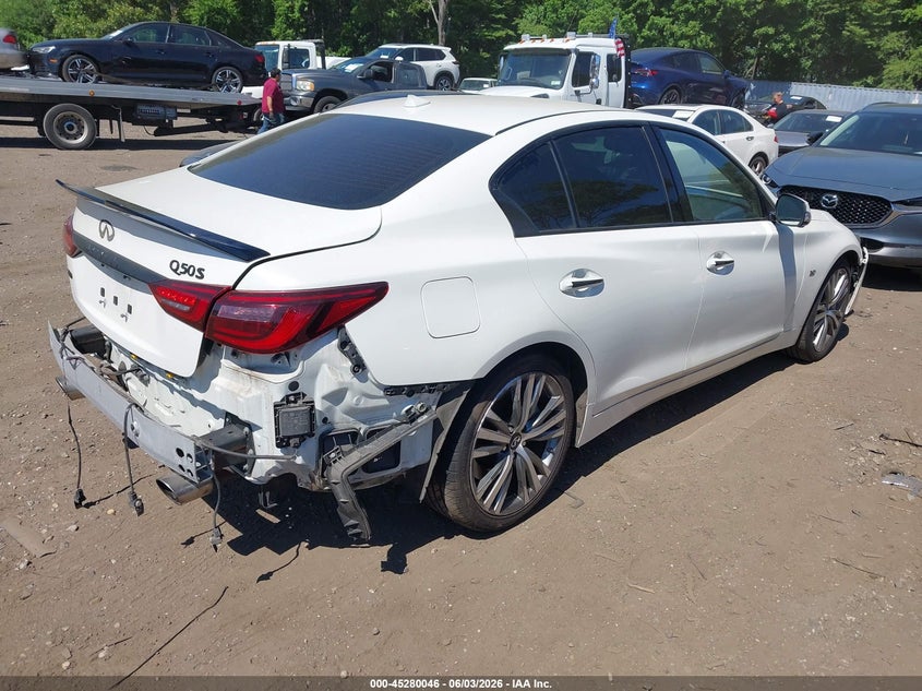 2020 Infiniti Q50 VIN JN1EV7AR7LM252275 IAAI salvage auction — REAR END, Salvage Title, sold $5,225 on 2026-07-14 (photo 4)