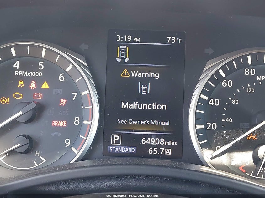2020 Infiniti Q50 VIN JN1EV7AR7LM252275 IAAI salvage auction — REAR END, Salvage Title, sold $5,225 on 2026-07-14 (photo 7)