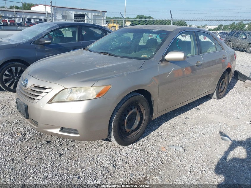 2007 Toyota Camry VIN JTNBE46K573001286 IAAI salvage auction — HAIL, Salvage (Missouri), sold $325 on 2026-07-13 (photo 2)