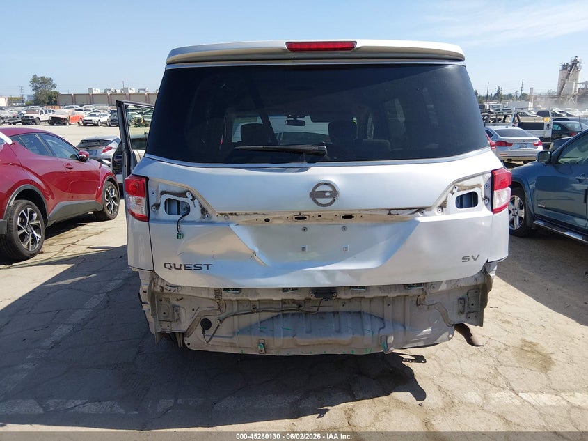 2013 Nissan Quest VIN JN8AE2KP1D9070656 IAAI salvage auction — REAR END, Salvage Title, sold $950 on 2026-07-15 (photo 6)