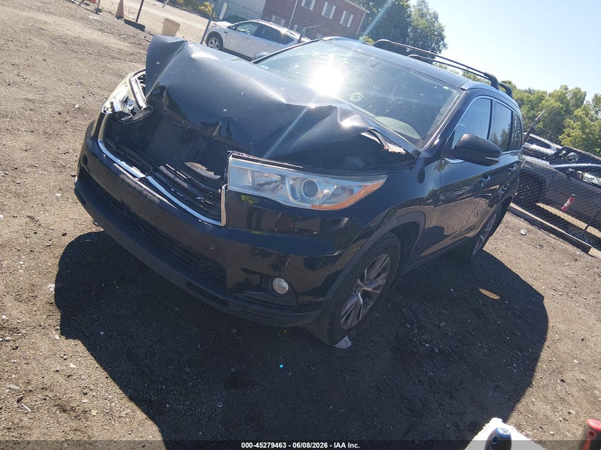2014 Toyota Highlander VIN 5TDJKRFH3ES019887 IAAI salvage auction — FRONT END, Salvage (Massachusetts), sold $6,100 on 2026-07-31 (photo 2)