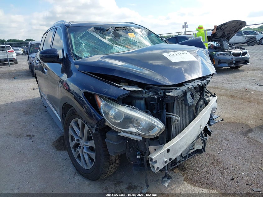 2015 Infiniti Qx60 VIN 5N1AL0MNXFC521067 IAAI salvage auction — BIO HAZARD, Salvage Title, sold $350 on 2026-07-28 (photo 1)