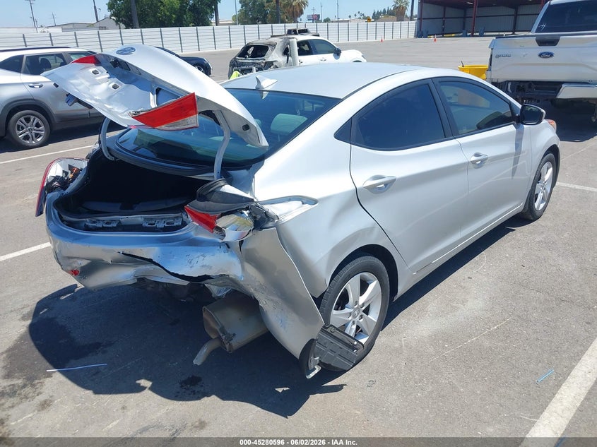 2013 Hyundai Elantra VIN KMHDH4AE4DU949847 IAAI salvage auction — REAR END, Salvage Title, sold $875 on 2026-07-07 (photo 4)