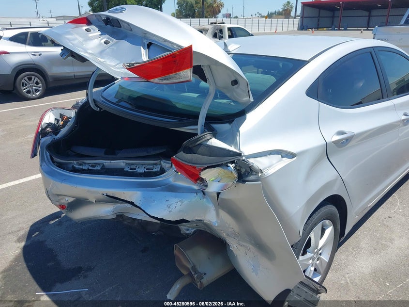 2013 Hyundai Elantra VIN KMHDH4AE4DU949847 IAAI salvage auction — REAR END, Salvage Title, sold $875 on 2026-07-07 (photo 6)