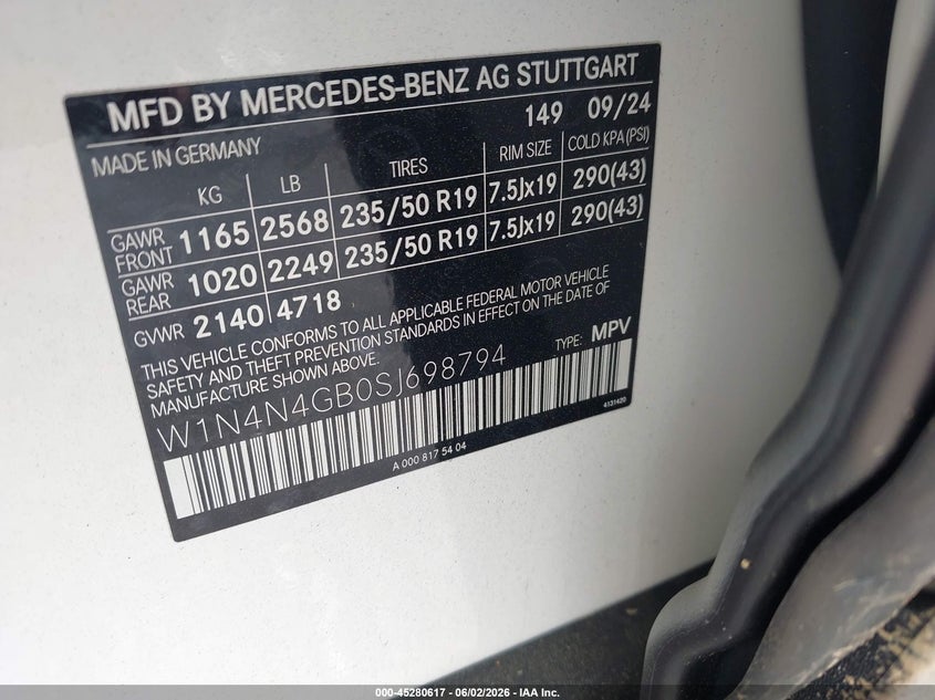 2025 Mercedes-benz Gla-klasse VIN W1N4N4GB0SJ698794 IAAI salvage auction — LEFT FRONT, Salvage Title, sold $12,100 on 2026-08-05 (photo 9)