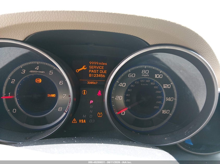 2009 Acura Mdx VIN 2HNYD28459H514424 IAAI salvage auction — MECHANICAL, Original (Texas), sold $350 on 2026-08-03 (photo 7)