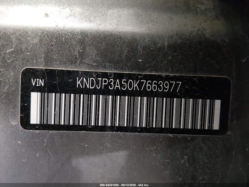 2019 Kia Soul VIN KNDJP3A50K7663977 IAAI salvage auction — HAIL, Salvage (Iowa), sold $1,900 on 2026-07-07 (photo 9)