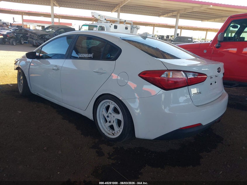 2016 Kia Forte VIN KNAFK4A64G5594343 IAAI salvage auction — FRONT END, Salvage (Arizona), sold $800 on 2026-07-07 (photo 3)