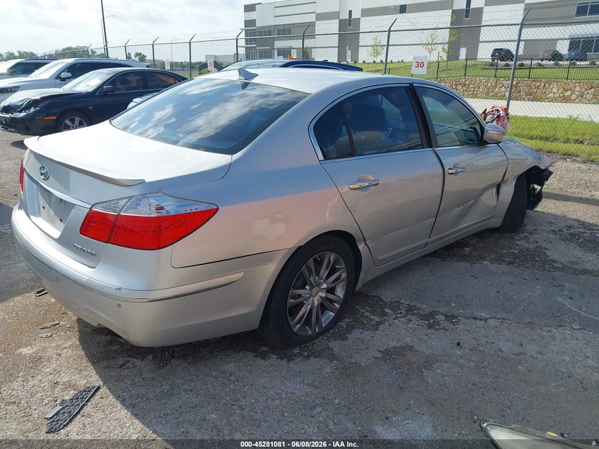2011 Hyundai Genesis VIN KMHGC4DE0BU122495 IAAI salvage auction — FRONT END, Salvage (Texas), sold $500 on 2026-07-07 (photo 4)