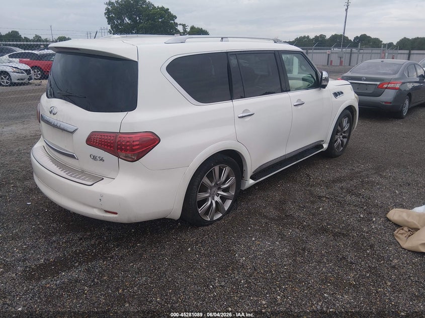 2011 Infiniti Qx56 VIN JN8AZ2NE4B9000886 IAAI salvage auction — NORMAL WEAR, Clear (Louisiana), sold $1,050 on 2026-07-29 (photo 4)