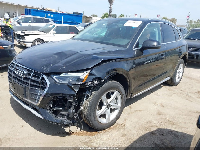 2022 Audi Q5 VIN WA1ABAFYXN2110061 IAAI salvage auction — LEFT FRONT, Salvage (California), sold $12,100 on 2026-07-15 (photo 2)