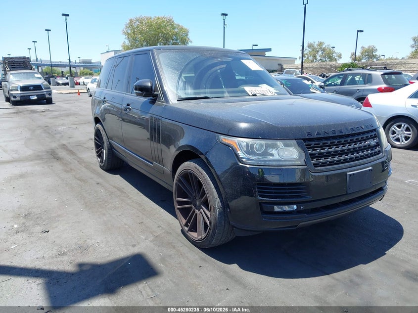 2014 Land rover RANGE ROVER VIN SALGS2EF5EA143361 IAAI salvage auction — REAR END, Salvage Title, sold $6,200 on 2026-07-12 (photo 1)