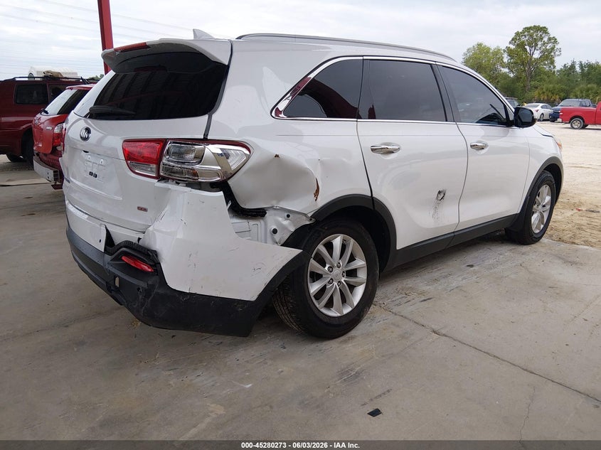 2017 Kia Sorento VIN 5XYPG4A38HG239201 IAAI salvage auction — LEFT REAR, Salvage Title, sold $1,950 on 2026-07-21 (photo 4)