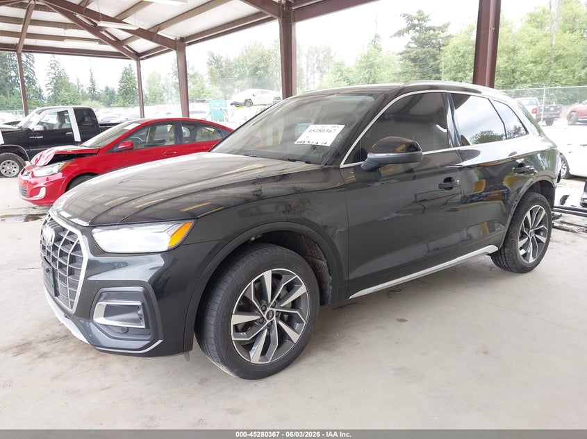 2021 Audi Q5 VIN WA1BAAFY8M2115796 IAAI salvage auction — REAR END, Bill Of Sale (Washington), sold $10,300 on 2026-07-08 (photo 2)