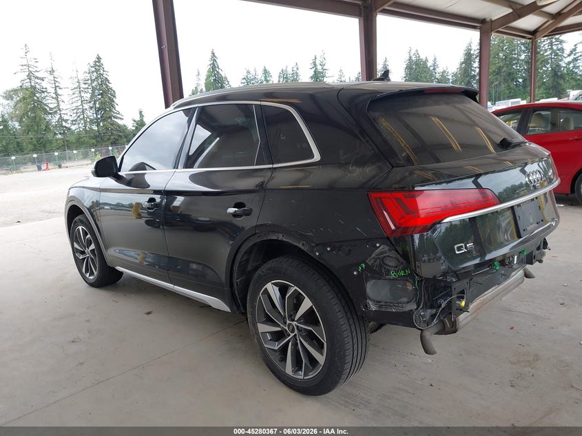 2021 Audi Q5 VIN WA1BAAFY8M2115796 IAAI salvage auction — REAR END, Bill Of Sale (Washington), sold $10,300 on 2026-07-08 (photo 3)