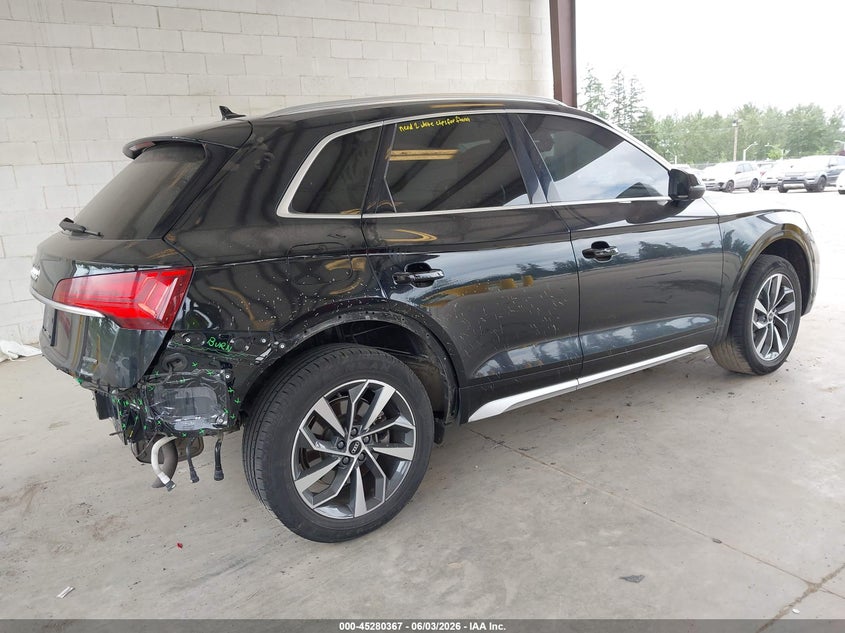 2021 Audi Q5 VIN WA1BAAFY8M2115796 IAAI salvage auction — REAR END, Bill Of Sale (Washington), sold $10,300 on 2026-07-08 (photo 4)