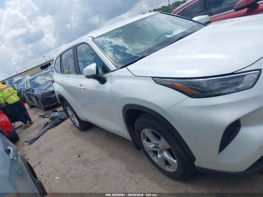 2023 Toyota Highlander VIN 5TDKDRAH8PS008988 IAAI salvage auction — SIDE, Salvage (Texas), sold $11,900 on 2026-07-22 (photo 1)