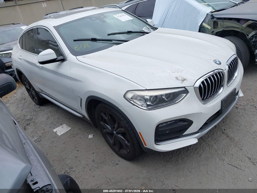 2020 BMW X4 VIN 5UX2V1C02LLE67985 IAAI salvage auction — REAR END, Salvage Title, sold $9,800 on 2026-07-08 (photo 1)