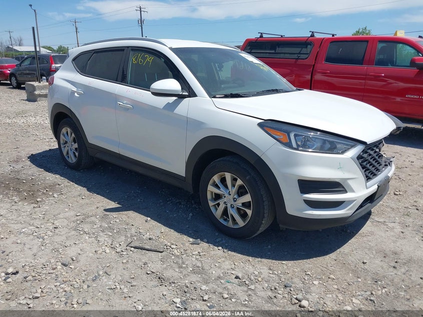 2021 Hyundai Tucson VIN KM8J33A48MU301012 IAAI salvage auction — FRONT & REAR, Salvage Title, sold $3,950 on 2026-07-30 (photo 1)