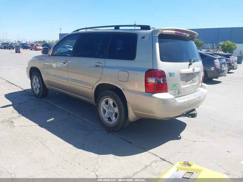 2007 Toyota Highlander VIN JTEGD21A270161025 IAAI salvage auction — NORMAL WEAR, Clear - Dealer Only (California), sold $600 on 2026-07-17 (photo 3)