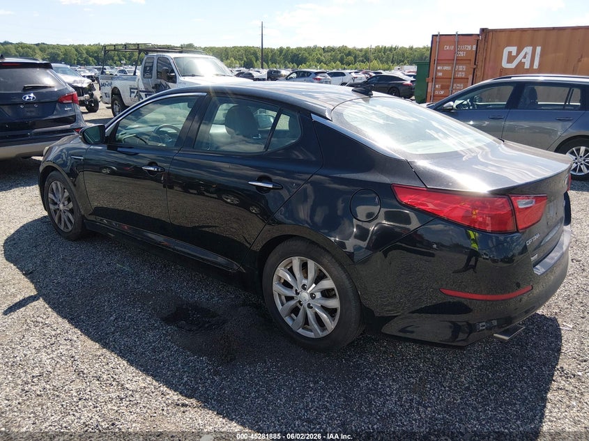 2015 Kia Optima VIN 5XXGN4A77FG433759 IAAI salvage auction — NORMAL WEAR, Clear (Delaware), sold $600 on 2026-07-13 (photo 3)
