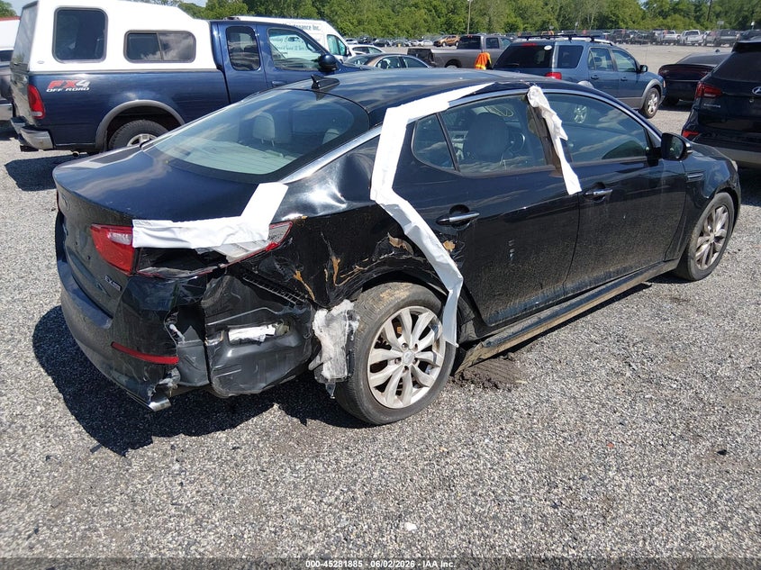 2015 Kia Optima VIN 5XXGN4A77FG433759 IAAI salvage auction — NORMAL WEAR, Clear (Delaware), sold $600 on 2026-07-13 (photo 4)