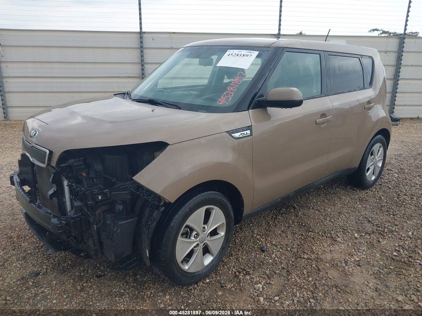 2016 Kia Soul VIN KNDJN2A20G7267397 IAAI salvage auction — FRONT END, Salvage Title, sold $675 on 2026-07-11 (photo 2)