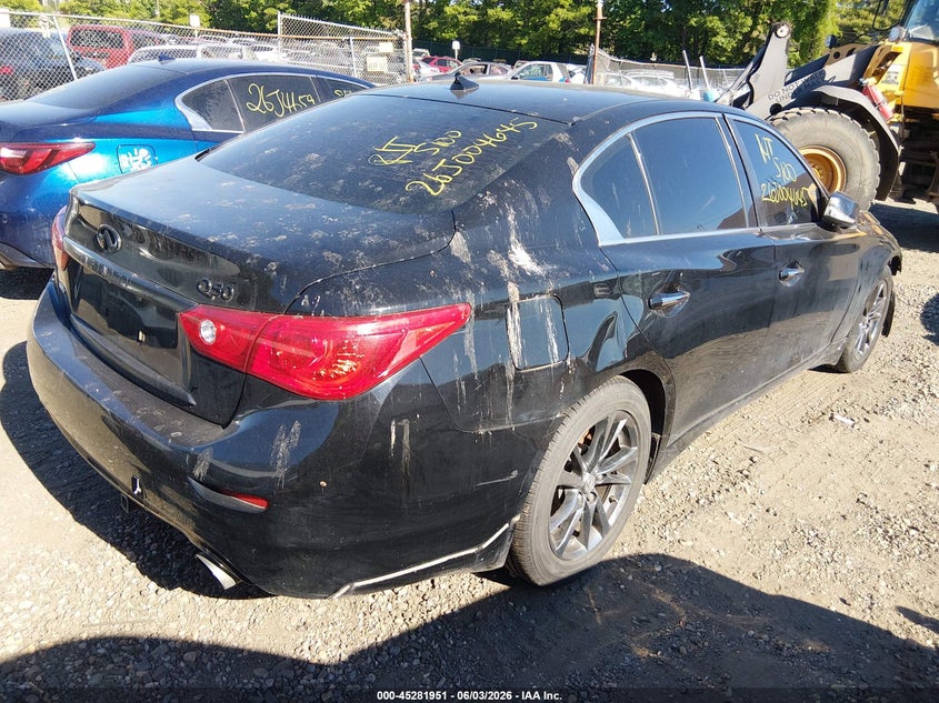 2014 Infiniti Q50 VIN JN1BV7AR1EM686648 IAAI salvage auction — FRONT END, Salvage Title, sold $550 on 2026-07-07 (photo 4)