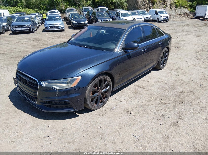 2012 Audi A6 VIN WAUHGAFC9CN051202 IAAI salvage auction — NORMAL WEAR, Reconstructed (Massachusetts), sold $675 on 2026-07-28 (photo 2)