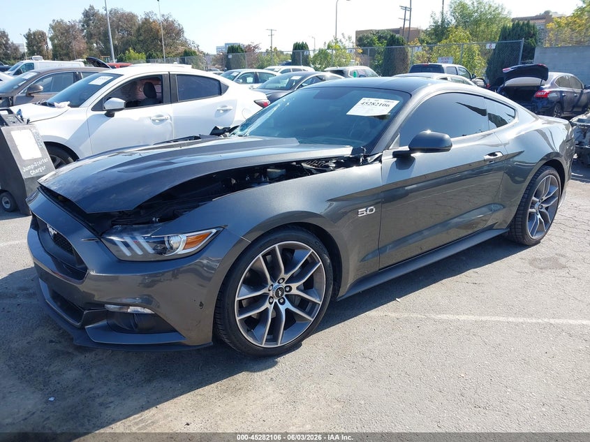 2017 Ford Mustang VIN 1FA6P8CF8H5310003 IAAI salvage auction — RIGHT FRONT, Salvage Title, sold $10,800 on 2026-08-20 (photo 2)