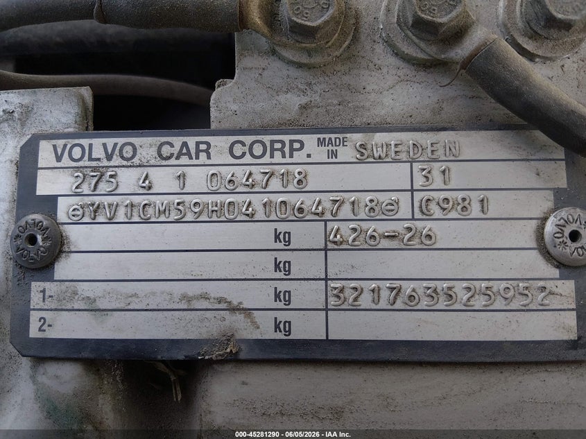 2004 Volvo Xc90 VIN YV1CM59H041064718 IAAI salvage auction — SIDE, Salvage (Colorado), sold $375 on 2026-08-11 (photo 9)