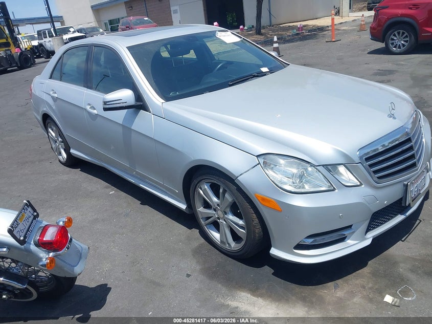 2013 Mercedes-benz E-klasse VIN WDDHF5KB3DA676526 IAAI salvage auction — LEFT FRONT, Wait Title, sold $3,000 on 2026-08-21 (photo 1)