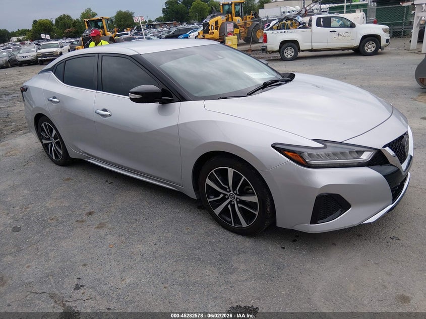 2021 Nissan Maxima VIN 1N4AA6CV3MC513555 IAAI salvage auction — NORMAL WEAR, Sf97 (North Carolina), sold $14,700 on 2026-08-13 (photo 1)