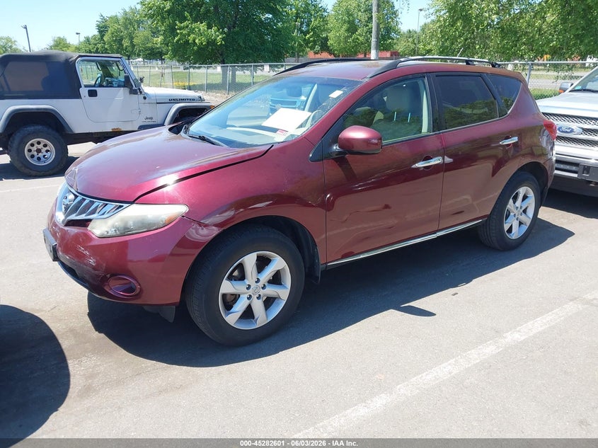 2009 Nissan Murano VIN JN8AZ18W29W128263 IAAI salvage auction — FRONT END, Salvage (New Jersey), sold $425 on 2026-07-13 (photo 2)