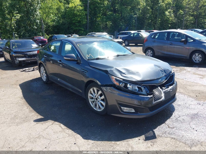 2015 Kia Optima VIN 5XXGM4A76FG500600 IAAI salvage auction — FRONT END, Salvage Title, sold $750 on 2026-07-08 (photo 1)