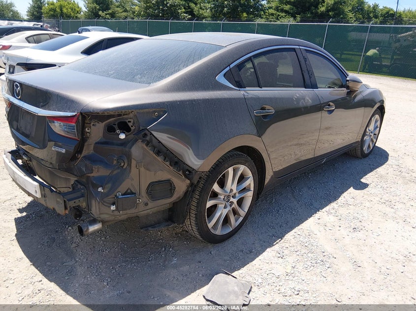 2016 Mazda 6 VIN JM1GJ1V59G1429132 IAAI salvage auction — LEFT REAR, Salvage Title, sold $1,100 on 2026-07-19 (photo 4)