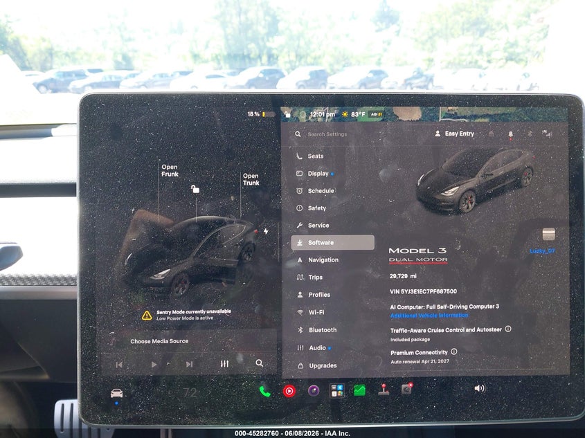 2023 Tesla Model 3 VIN 5YJ3E1EC7PF687500 IAAI salvage auction — FRONT END, Salvage Title, sold $525 on 2026-07-21 (photo 7)