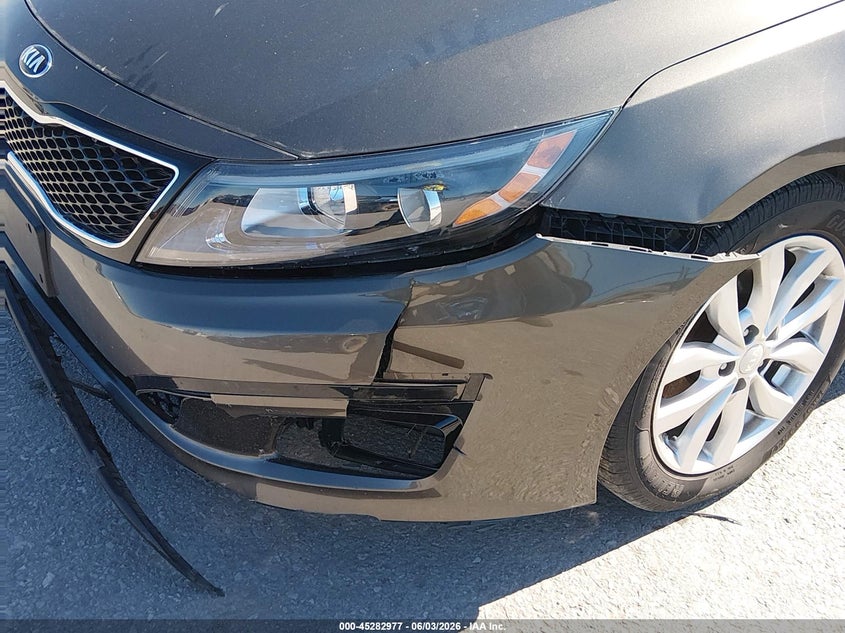 2014 Kia Optima VIN 5XXGN4A72EG341506 IAAI salvage auction — LEFT FRONT, Salvage Title, sold $575 on 2026-07-21 (photo 6)