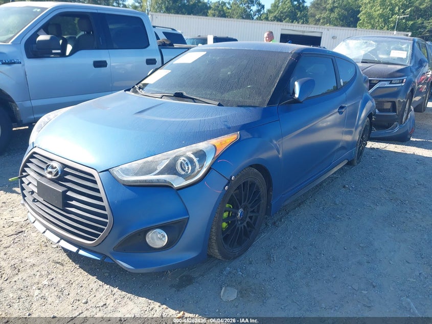 2016 Hyundai Veloster VIN KMHTC6AE2GU260254 IAAI salvage auction — REAR END, Salvage Title, sold $825 on 2026-07-21 (photo 2)
