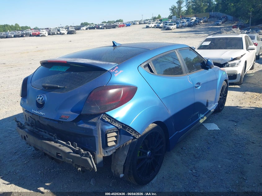 2016 Hyundai Veloster VIN KMHTC6AE2GU260254 IAAI salvage auction — REAR END, Salvage Title, sold $825 on 2026-07-21 (photo 4)